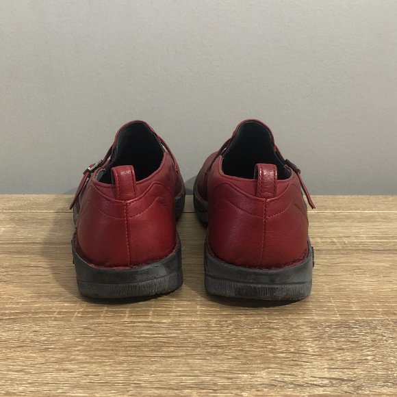 Dromedaris Womens Size 38 Red Leather Portugal Comfort Shoes Slip On Loafers - Picture 5 of 16